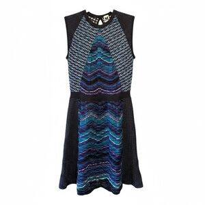 M Missoni Multicolor Paneled Knit Sleeveless Mini Dress Size 48 US XXL EUC